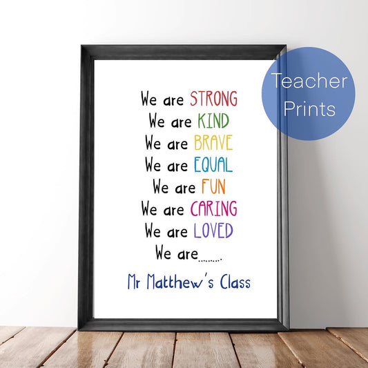 Teacher “we are” Thank You print